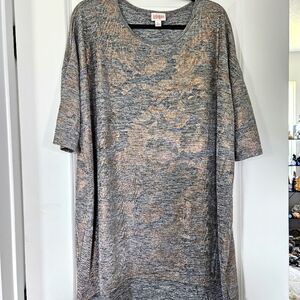 Lularoe Irma elegant top shirt l large hibiscus